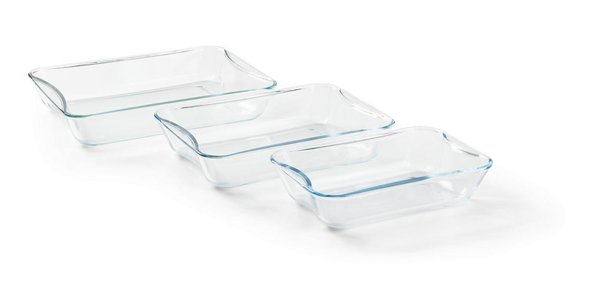 AUFLAUFFORMENSET Glas 3-teilig  - Transparent, Basics, Glas - Homeware Profession.
