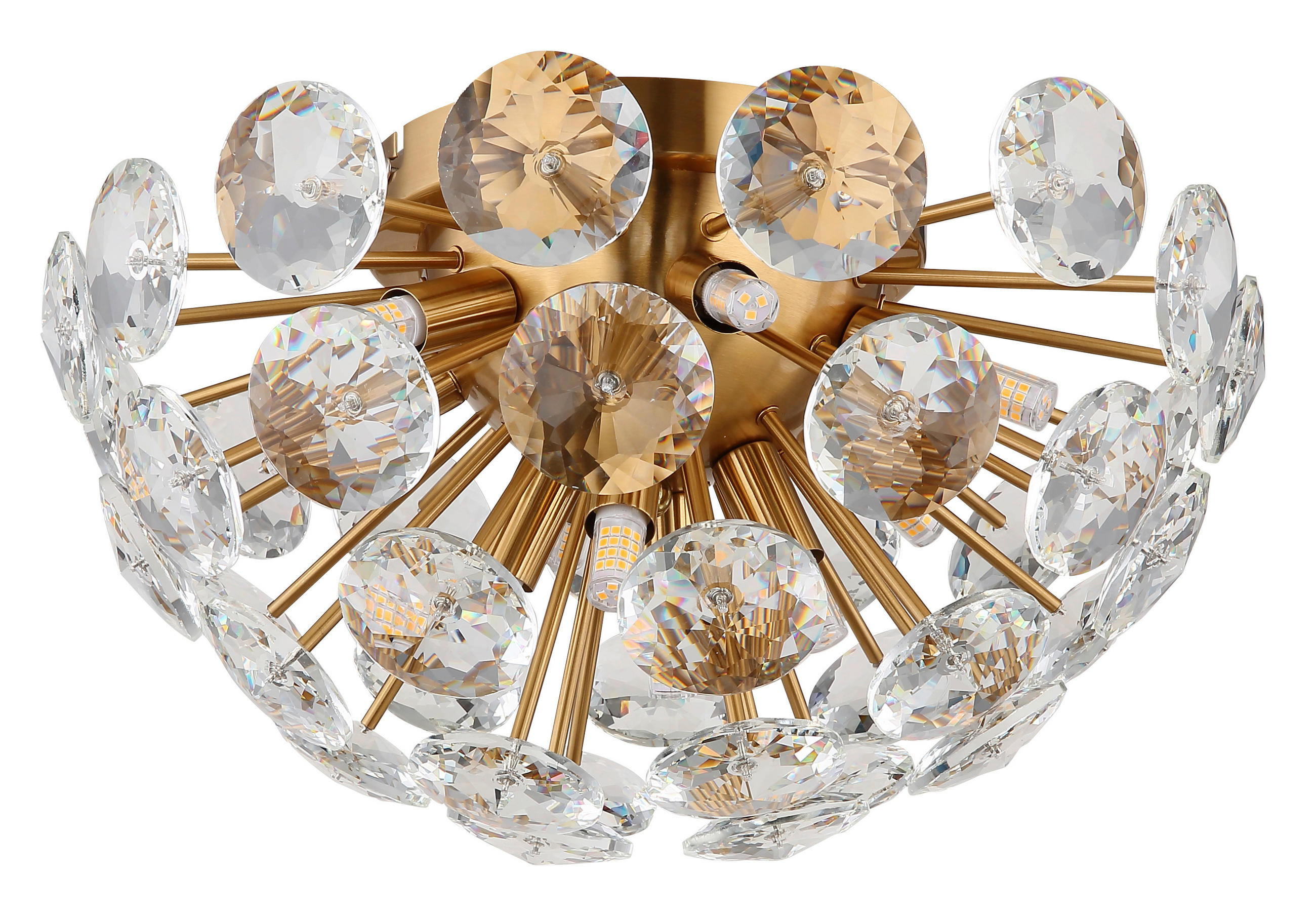 DECKENLEUCHTE  39/22 cm    - Klar/Goldfarben, KONVENTIONELL, Glas/Metall (39/22cm) - Globo
