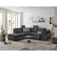 ECKSOFA in Mikrovelours Grau  - Schwarz/Grau, KONVENTIONELL, Kunststoff/Textil (217/265cm) - Carryhome