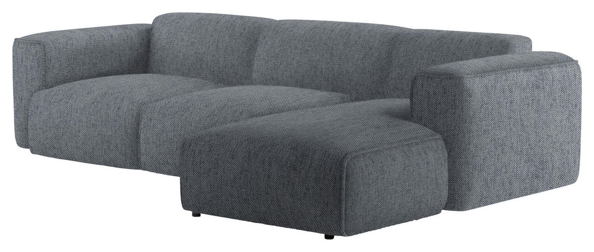 ECKSOFA  in Webstoff Grau  290/171 cm  - Schwarz/Grau, Design, Kunststoff/Textil (290/171cm) - home24