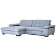 ECKSOFA in Webstoff Blaugrau  - Blaugrau/Schwarz, Design, Textil/Metall (180/265cm) - Carryhome