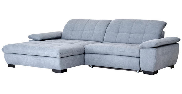 ECKSOFA in Webstoff Blaugrau  - Blaugrau/Schwarz, Design, Textil/Metall (180/265cm) - Carryhome