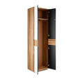 GARDEROBENSCHRANK  in 60/200/37 cm  - Eichefarben/Weiß, Design, Glas/Holz (60/200/37cm) - Linea Natura