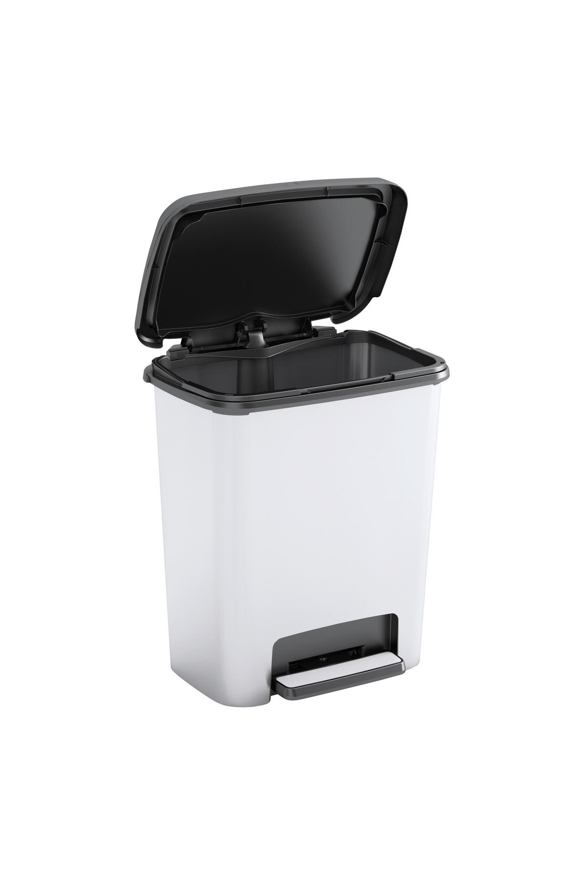 ABFALLEIMER 25 L  - Silberfarben/Schwarz, KONVENTIONELL, Kunststoff (28/43/38cm) - Curver