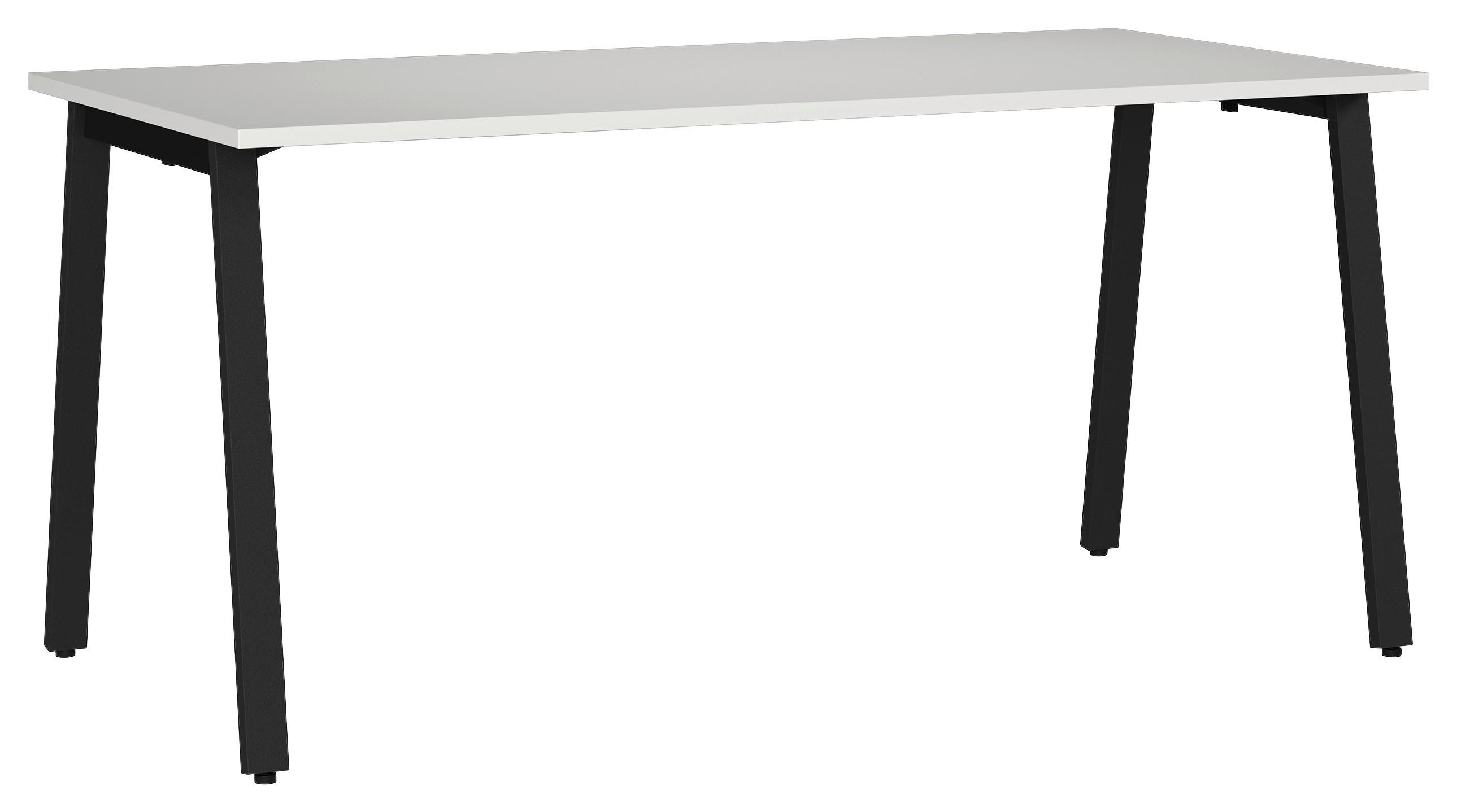 SCHREIBTISCH 160/80/75 cm Schwarz, Hellgrau in verschiedenen Holz-Dekoren erhältlich, justierbare Füsse  - Hellgrau/Schwarz, Modern, Holzwerkstoff/Metall (160/80/75cm) - Novel