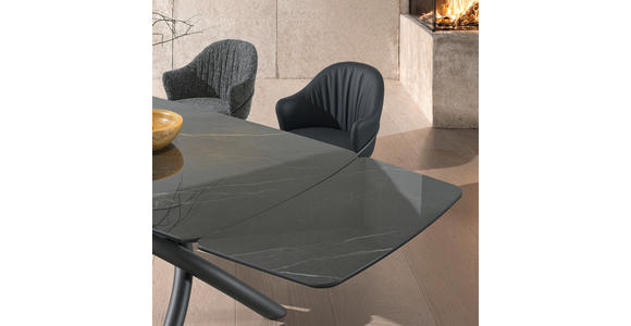 ARMLEHNSTUHL  in Echtleder pigmentiert  - Anthrazit, Design, Leder (55/84/55cm) - Emilio Belluti