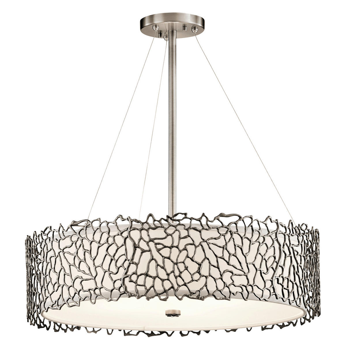 HÄNGLAMPA Coral 55.9/35 cm  - silver, Design, metall/glas (55.9/35cm) - Elstead Lighting