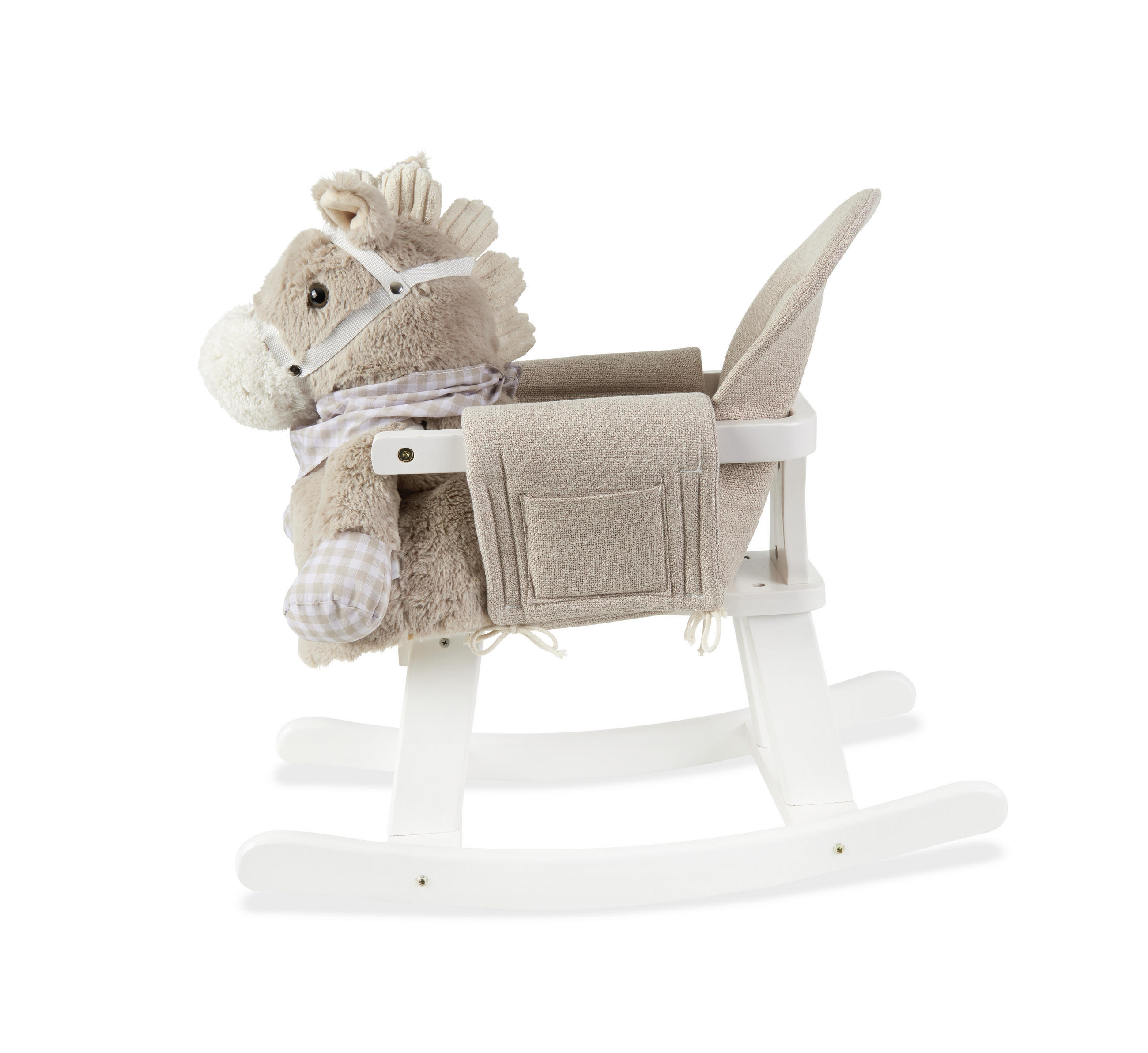 HOJDACÍ KONÍK - sivá/prírodná farba, Basics, drevo/textil (61/28/57cm) - My Baby Lou