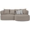 ECKSOFA in Plüsch Graubraun  235/166 cm  - Graubraun/Schwarz, MODERN, Kunststoff/Textil (235/166cm) - Hom`in