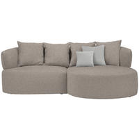 ECKSOFA in Plüsch Graubraun  235/166 cm  - Graubraun/Schwarz, MODERN, Kunststoff/Textil (235/166cm) - Hom`in