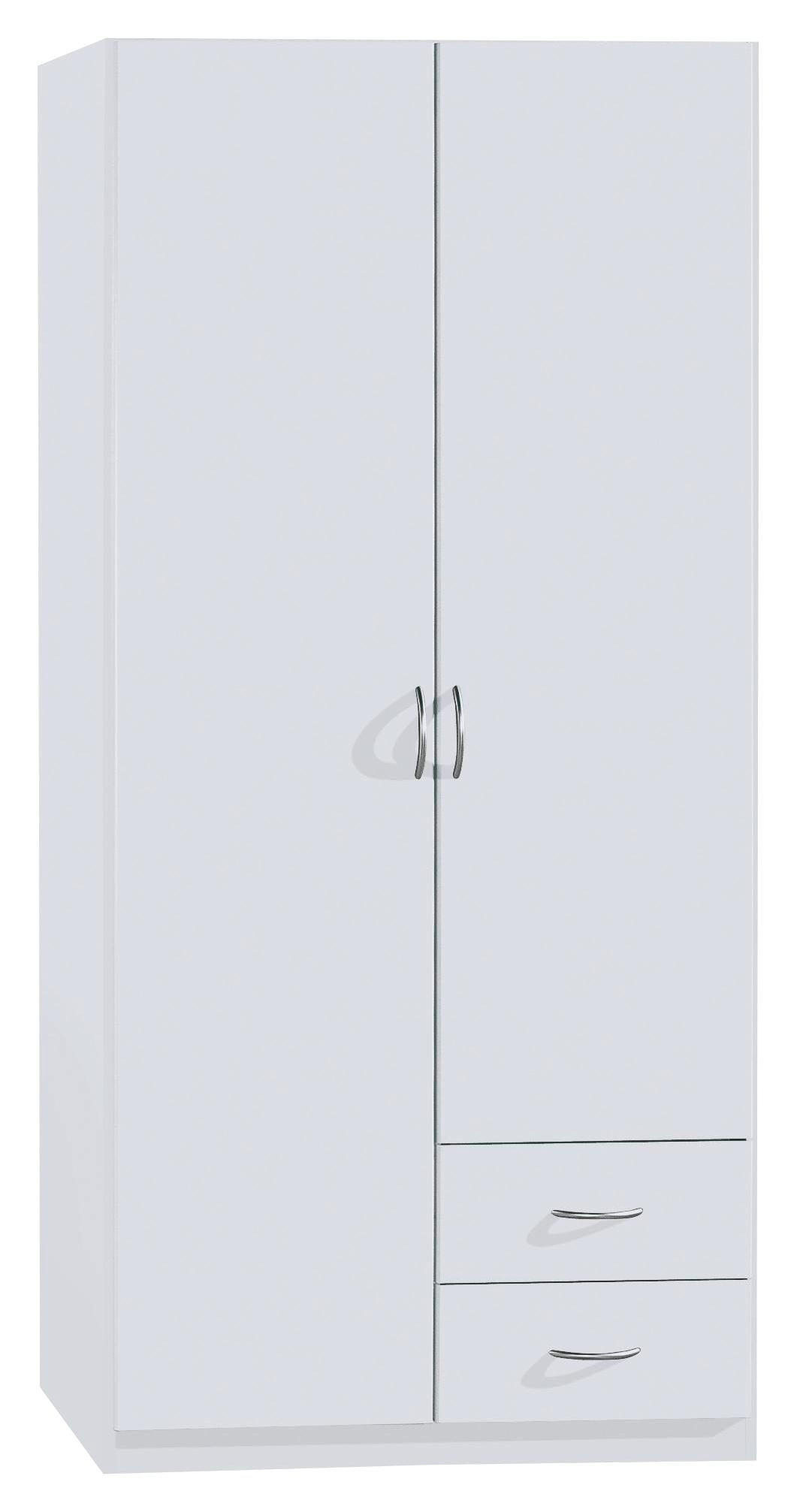 DREHTÜRENSCHRANK 91/197/54 cm 2-türig  - Silberfarben/Weiß, Design, Holzwerkstoff/Kunststoff (91/197/54cm) - Boxxx