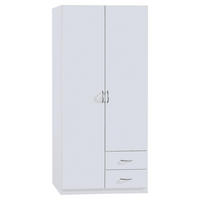DREHTÜRENSCHRANK in Weiss  - Weiss/Silberfarben, Design, Holzwerkstoff/Kunststoff (91/197/54cm) - Boxxx