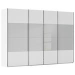 SCHWEBETÜRENSCHRANK  in Weiß, Seidengrau  - Chromfarben/Seidengrau, KONVENTIONELL, Glas/Holzwerkstoff (316/235/68cm) - Novel