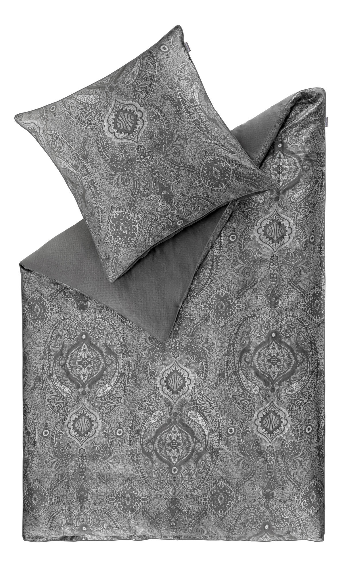 BETTWÄSCHE 2-teilig PEARL Satin 135/200 cm  - Anthrazit, Basics, Textil (135/200cm) - Musterring