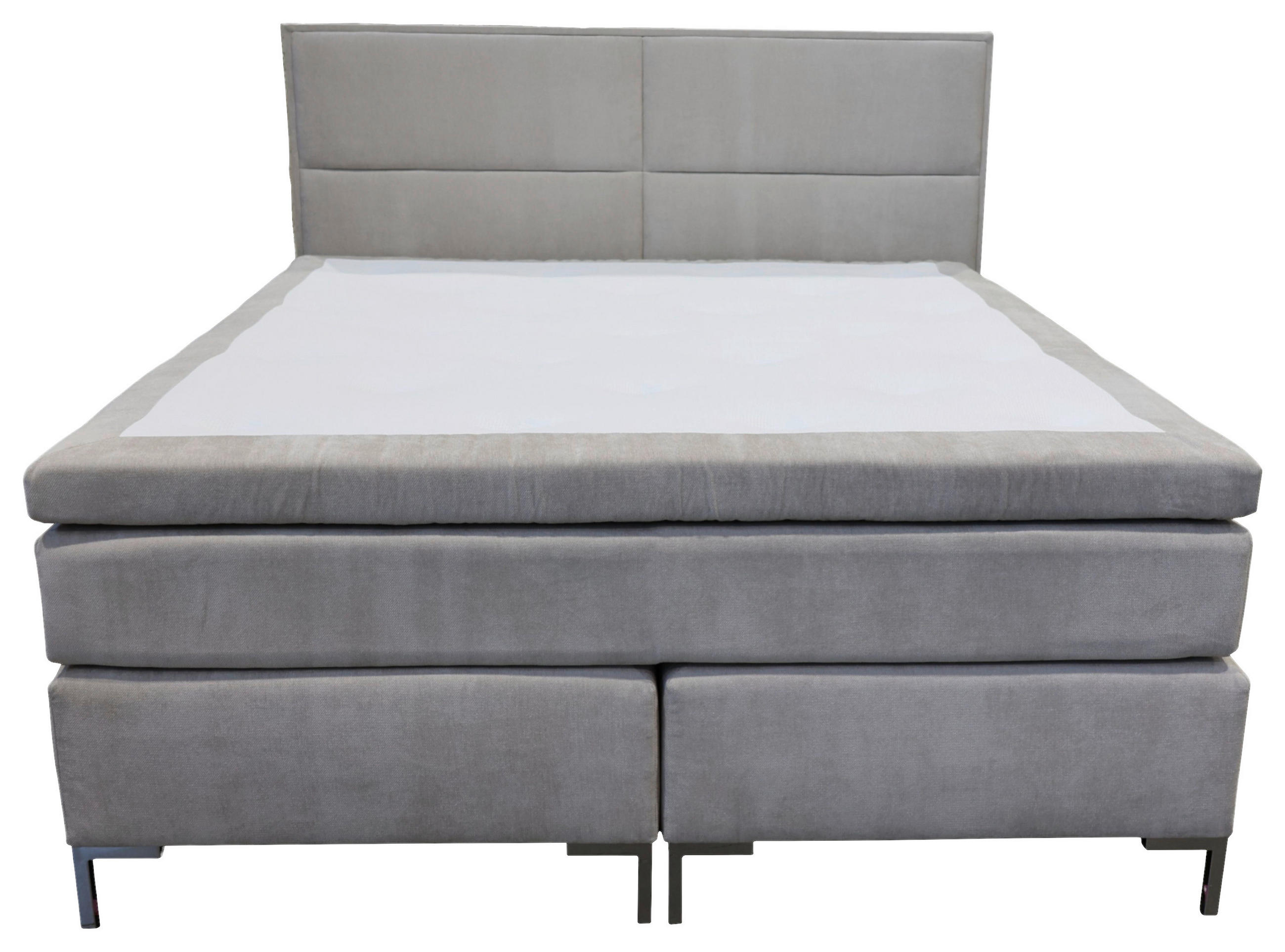 KONTINENTALSÄNG 180/200 cm  i beige  - beige/kromfärg, Klassisk, metall/trä (180/200cm) - Cassando