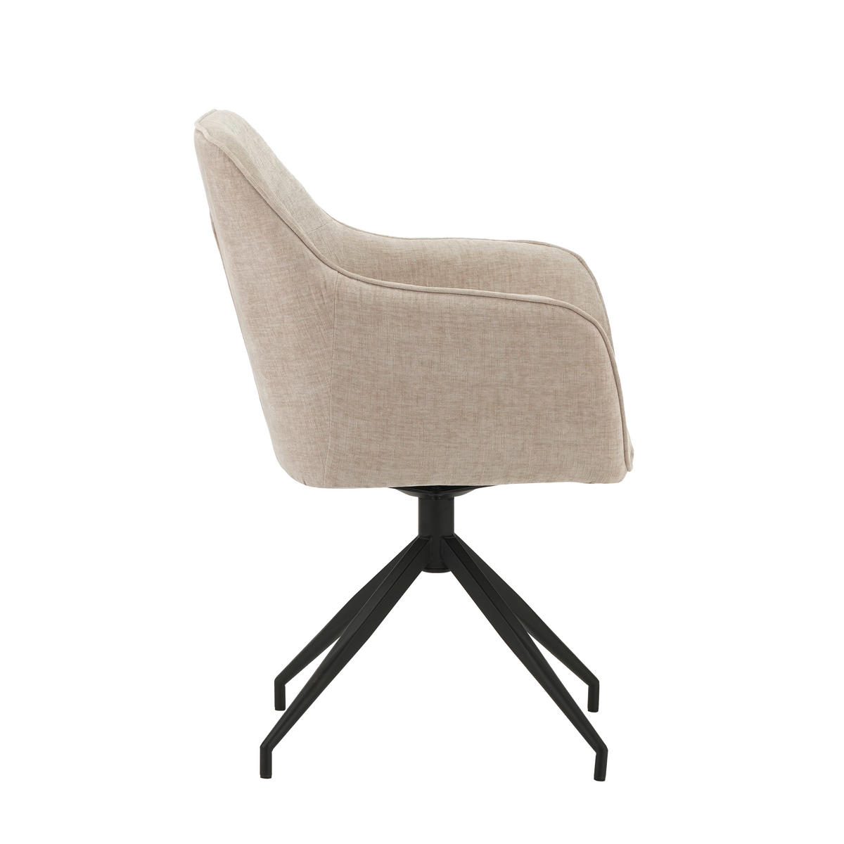 STOLIČKA S PODRÚČKAMI, ženilka, svetlosivá - čierna/sivá, Modern, kov/textil (59/88/60cm) - MID.YOU