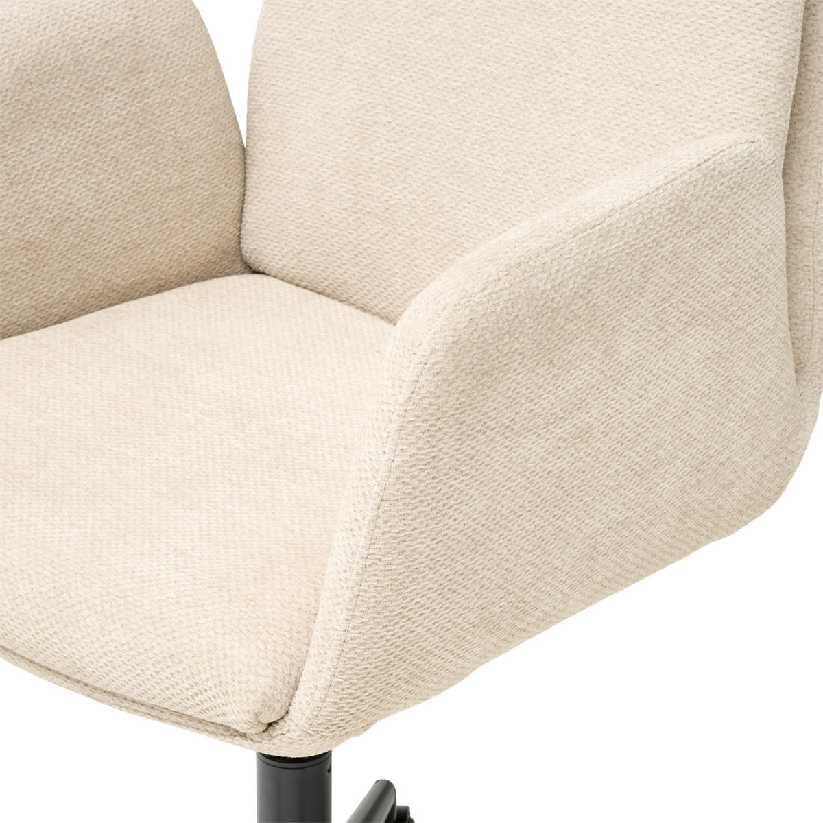 DREHSTUHL Webstoff Beige  - Beige/Schwarz, Modern, Kunststoff/Textil (55/85-95/60cm) - MID.YOU