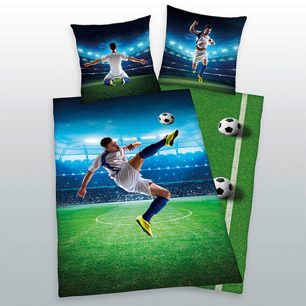 JUGENDBETTWÄSCHE Fußball Renforcé  - Multicolor, Design, Textil (135/200cm) - Herding