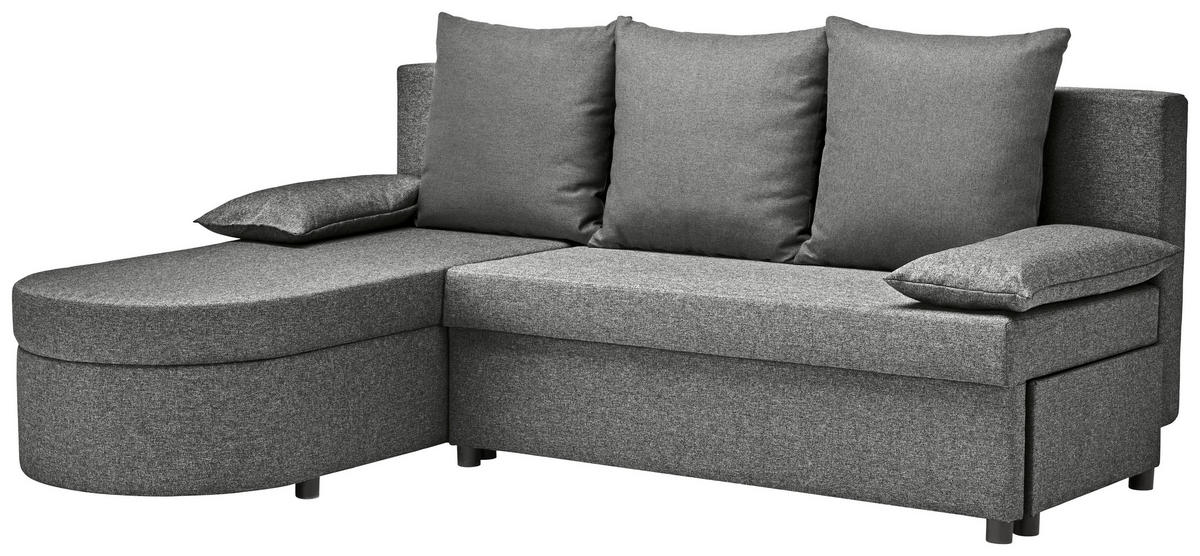 ECKSOFA in Webstoff Grau  - Anthrazit/Schwarz, Konventionell, Kunststoff/Textil (159/196cm) - Ti'me