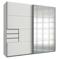 GARDEROB MED SKJUTDÖRRAR 225/208/64 cm 2-dörrar - vit/aluminiumfärg, Klassisk, metall/trämaterial (225/208/64cm) - Premium Living