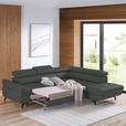 ECKSOFA in Echtleder Grau  - Schwarz/Grau, Design, Leder/Metall (270/220cm) - Novel