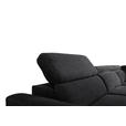 ECKSOFA Schwarz Velours  - Schwarz, KONVENTIONELL, Textil/Metall (255/217cm) - Carryhome