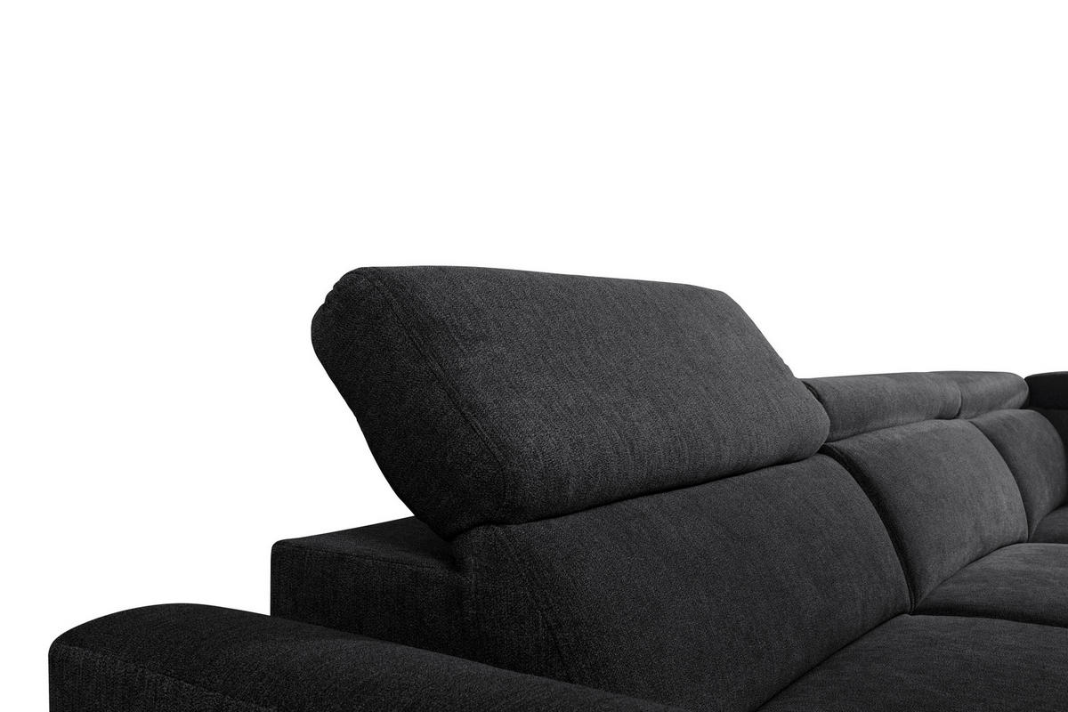 SAROKKANAPÉ textil fekete  - fekete, Konventionell, textil/fém (255/217cm) - MID.YOU