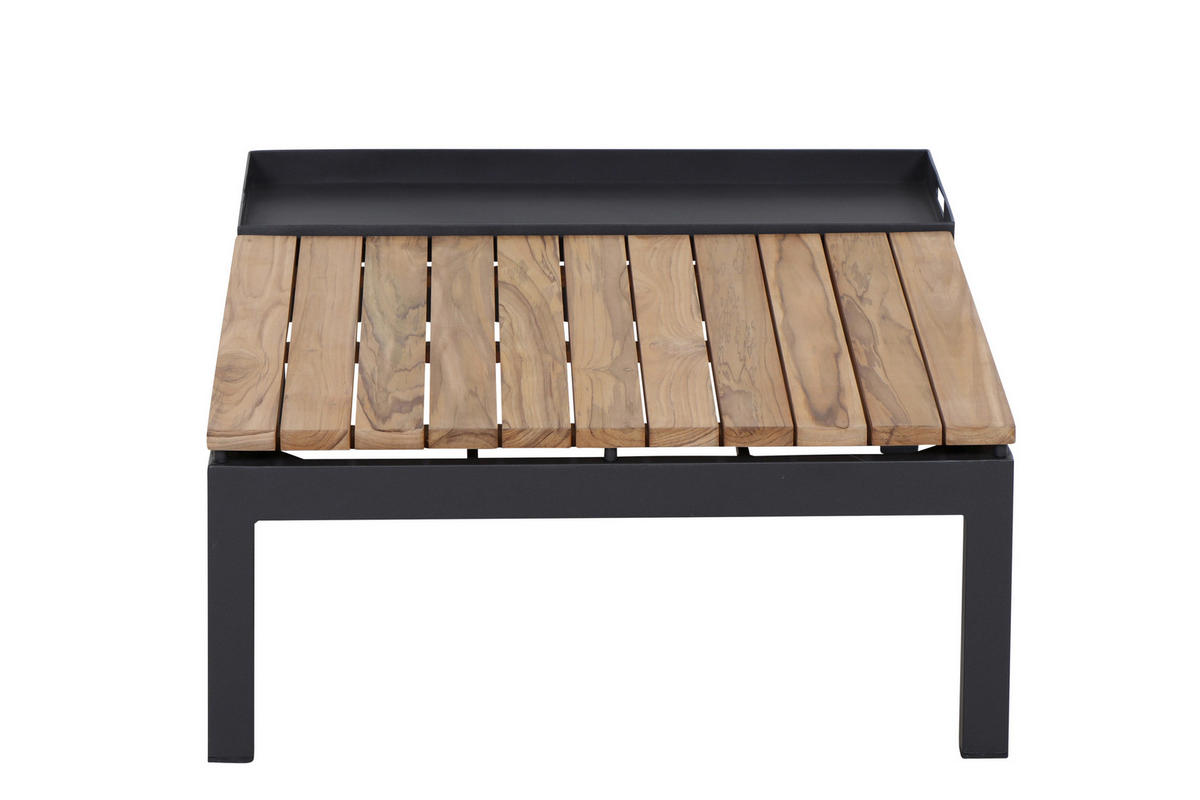 LOUNGEGARNITUR Teakholz massiv Aluminium  - Anthrazit/Grau, KONVENTIONELL, Holz/Textil (252/84/252cm) - Siena Garden