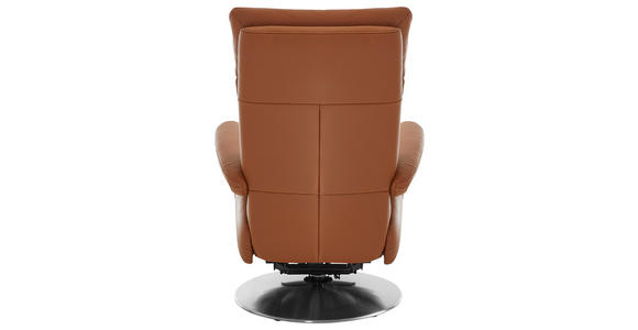 RELAXSESSEL in Leder Braun - Edelstahlfarben/Braun, Design, Leder/Metall (78/112/85cm) - Cantus
