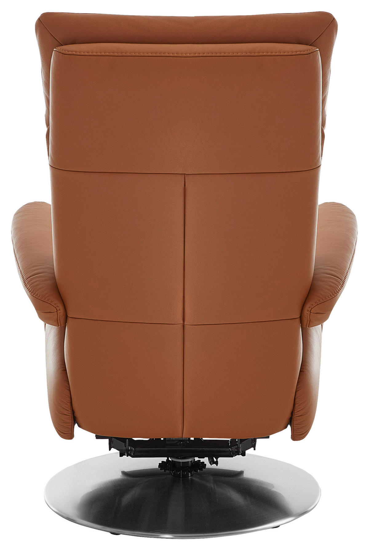 RELAXSESSEL in Leder Braun  - Edelstahlfarben/Braun, Design, Leder/Metall (78/112/85cm) - Cantus