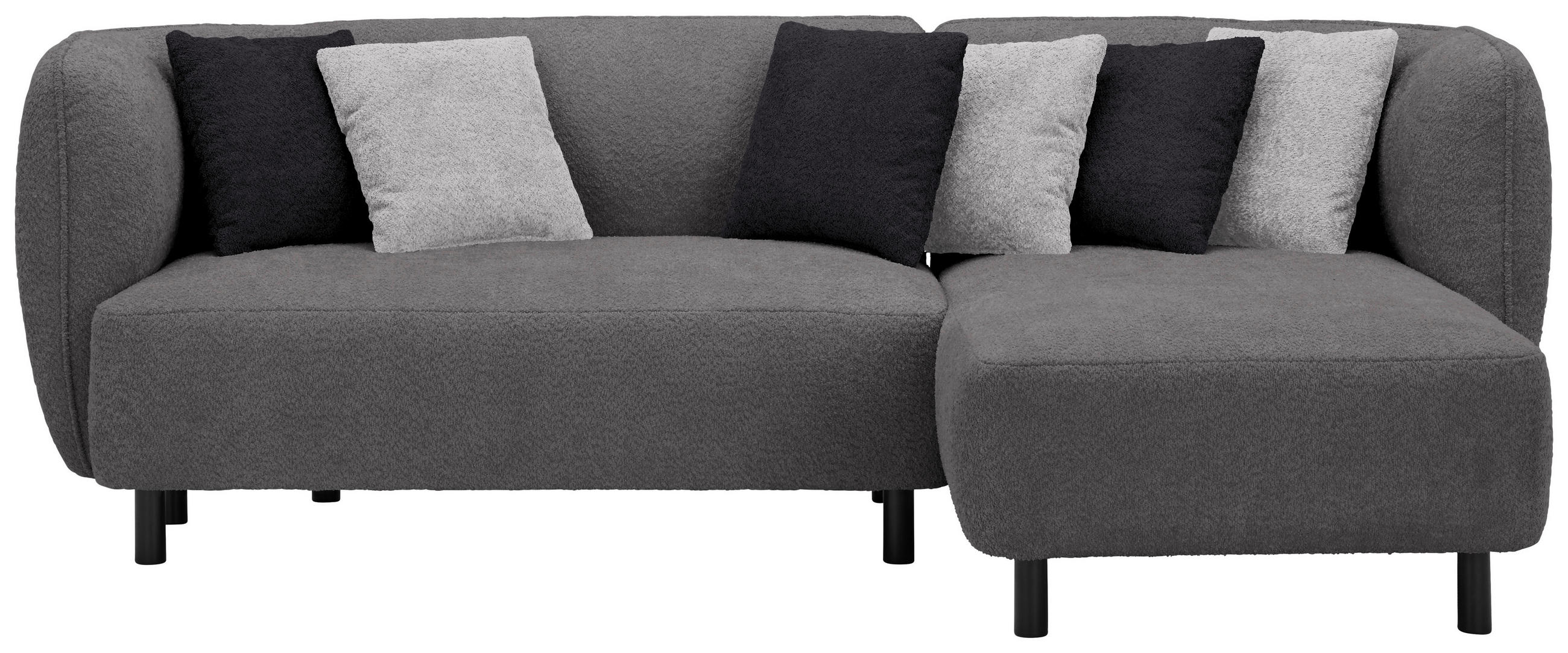 ECKSOFA in Chenille Grau  - Beige/Hellgrau, Design, Holz/Textil (236/148cm) - Lomoco