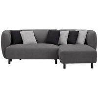 ECKSOFA in Chenille Grau  - Beige/Hellgrau, Design, Holz/Textil (236/148cm) - Lomoco