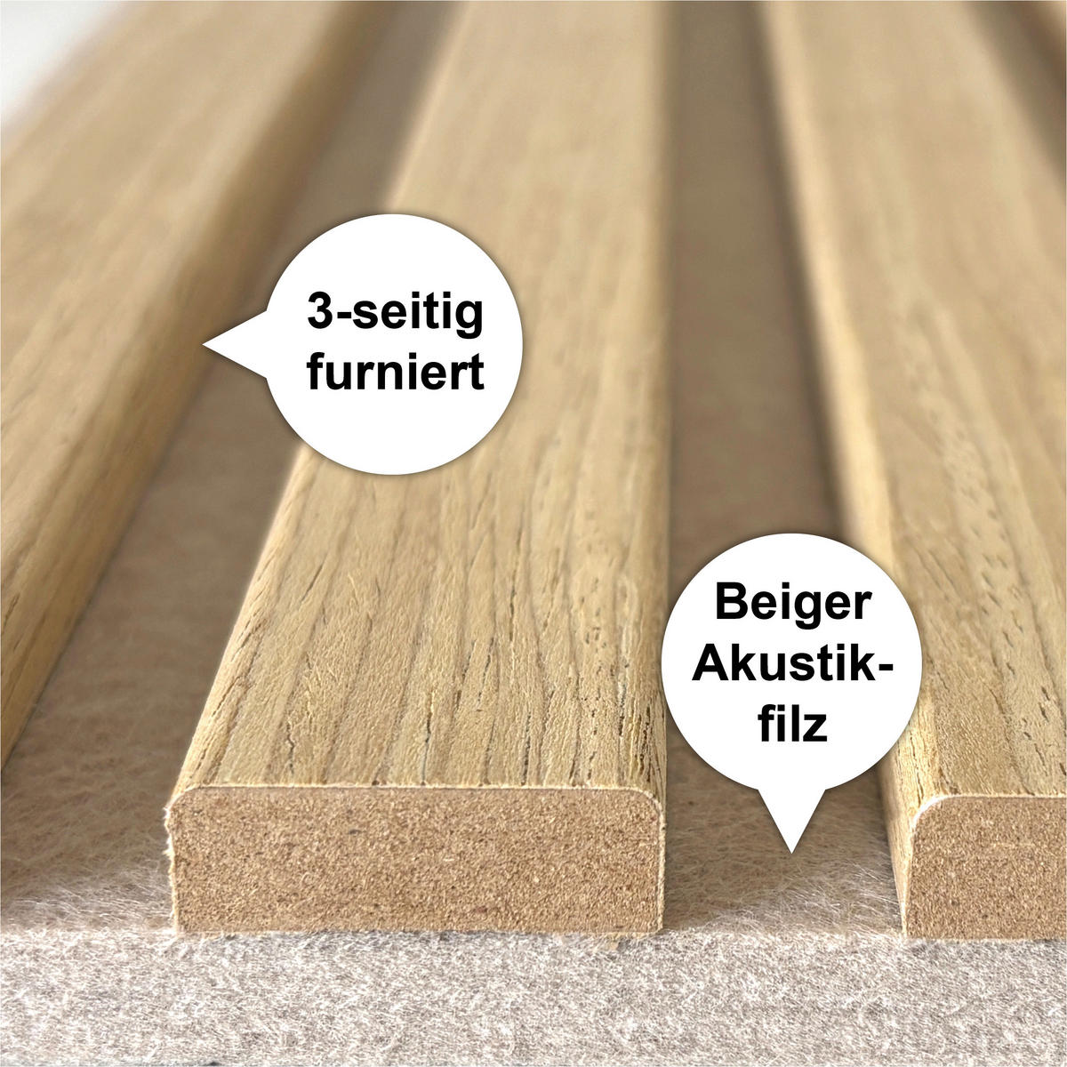 AKUSTIKPANEEL Economico Eichefarben 244/28/1,8 cm  - Eichefarben, Basics, Holzwerkstoff/Kunststoff (244/28/1,8cm) - Novel