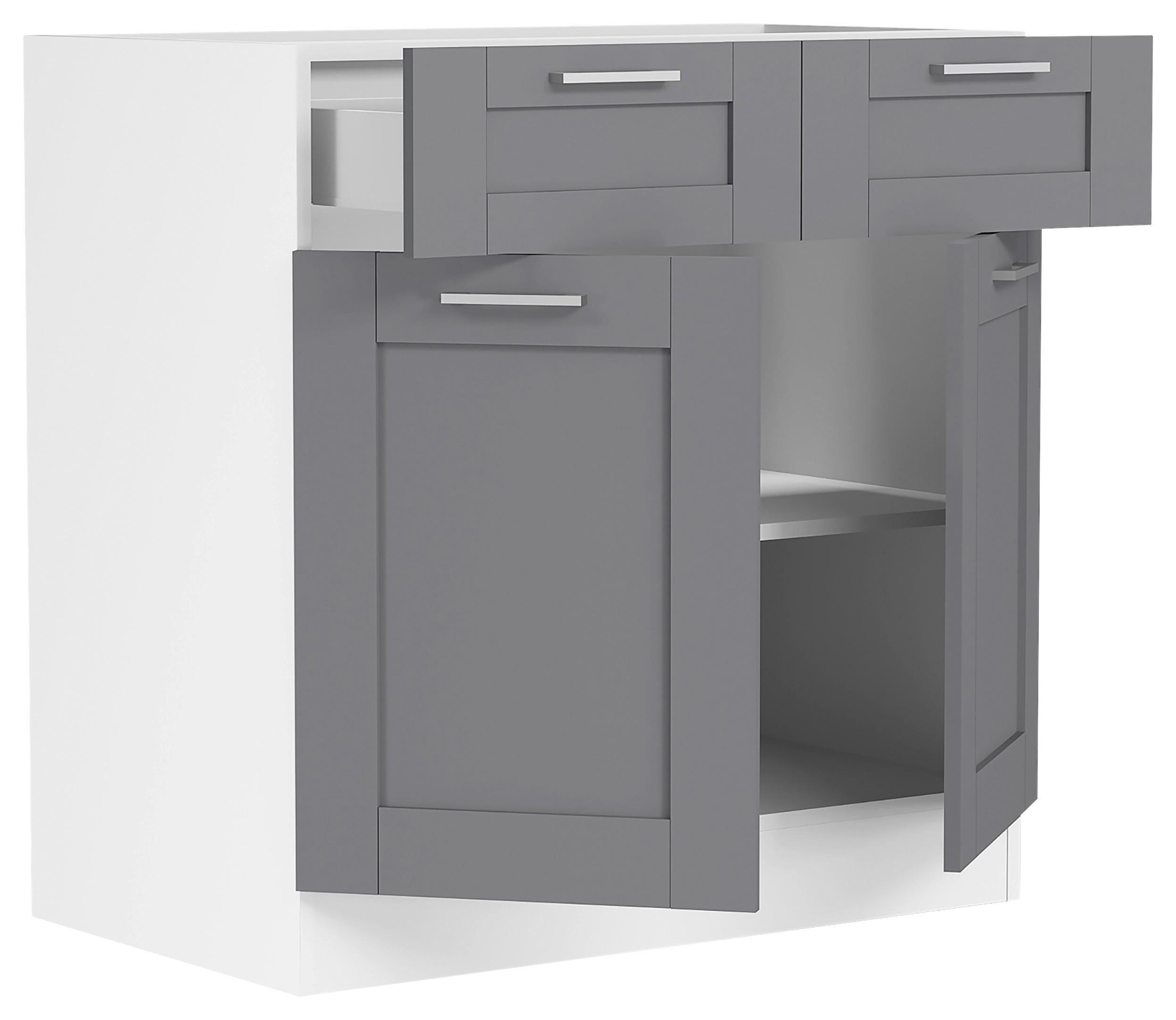 KÜCHENUNTERSCHRANK 80/82/46 cm  in Anthrazit, Weiss  - Weiss/Anthrazit, Trend, Holzwerkstoff/Kunststoff (80/82/46cm) - MID.YOU