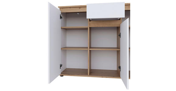 SIDEBOARD  120/93/38 cm 1 Schublade(n)  - Schwarz/Weiß, MODERN, Holzwerkstoff/Kunststoff (120/93/38cm) - Carryhome