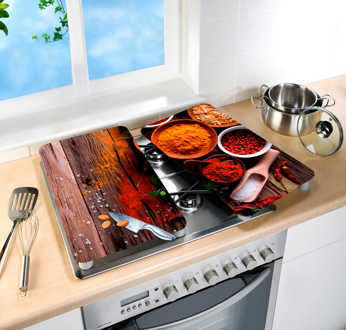 HERDABDECKPLATTE 2521467100  - Design, Glas/Kunststoff (30/1,8-4,5/52cm) - Wenko