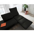 RÉCAMIERE in Echtleder Schwarz  - Chromfarben/Schwarz, Design, Leder/Metall (209/85-109/95-16cm) - Dieter Knoll
