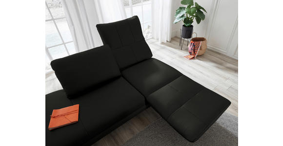 RÉCAMIERE in Echtleder Schwarz - Chromfarben/Schwarz, Design, Leder/Metall (209/85-109/95-16cm) - Dieter Knoll