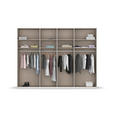 SCHWEBETÜRENSCHRANK 316/223/68 cm 4-türig Weiß, Eiche Artisan  - Chromfarben/Weiß, KONVENTIONELL, Glas/Holzwerkstoff (316/223/68cm) - Novel