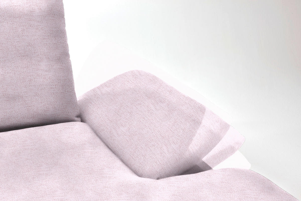ECKSOFA in Flachgewebe Hellrosa  314/159 cm  - Hellrosa/Schwarz, Design, Holz/Textil (314/159cm) - Dieter Knoll