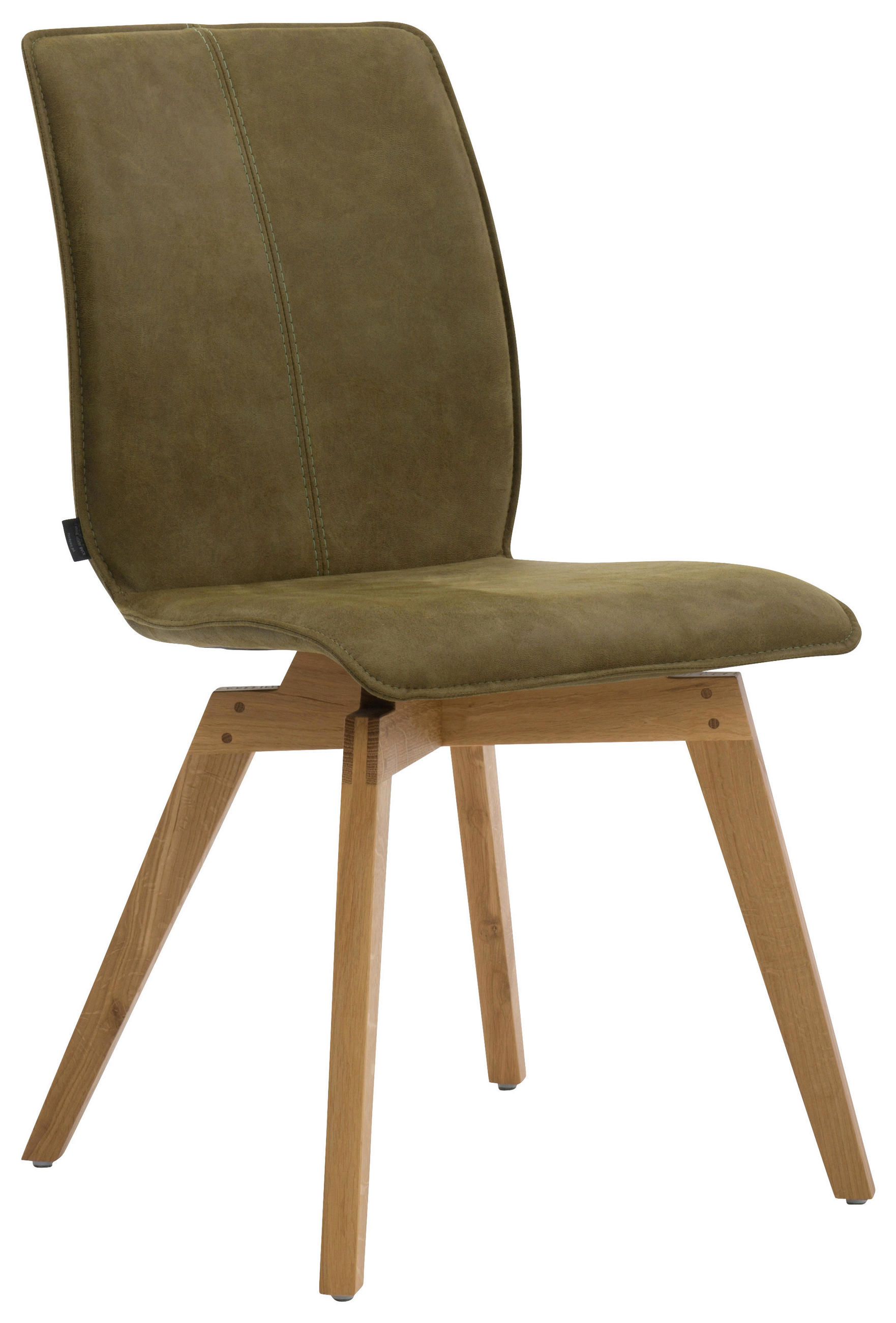 STUHL Lederlook Grün  - Eichefarben/Grün, Design, Holz/Textil (47/90/61,5cm) - Bert Plantagie