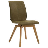 STUHL Lederlook Grün  - Eichefarben/Grün, Design, Holz/Textil (47/90/61,5cm) - Bert Plantagie