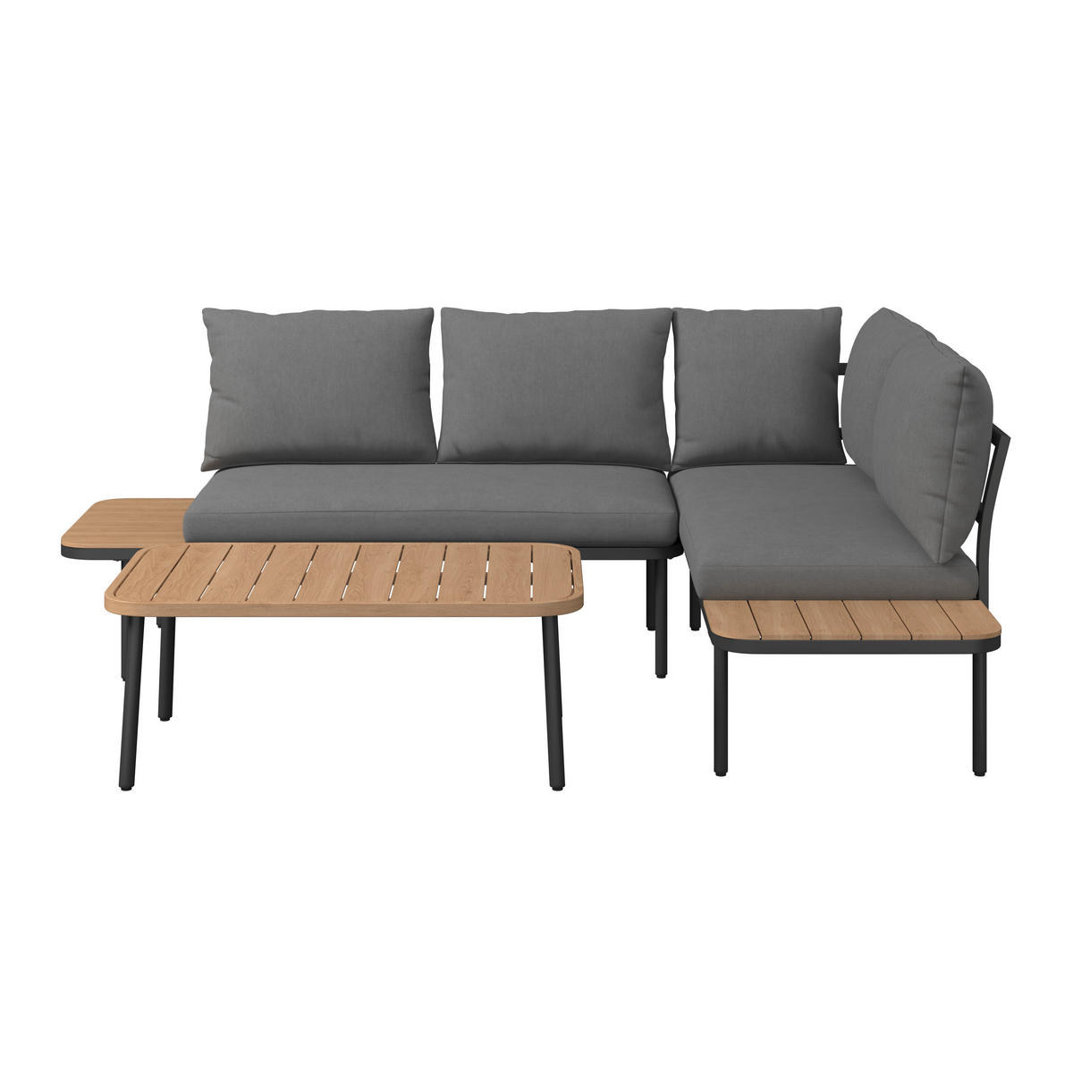 LOUNGEGARNITUR 164/150 cm Eisen  - Dunkelgrau/Naturfarben, Design, Textil/Metall (164/150cm) - Ambia Garden