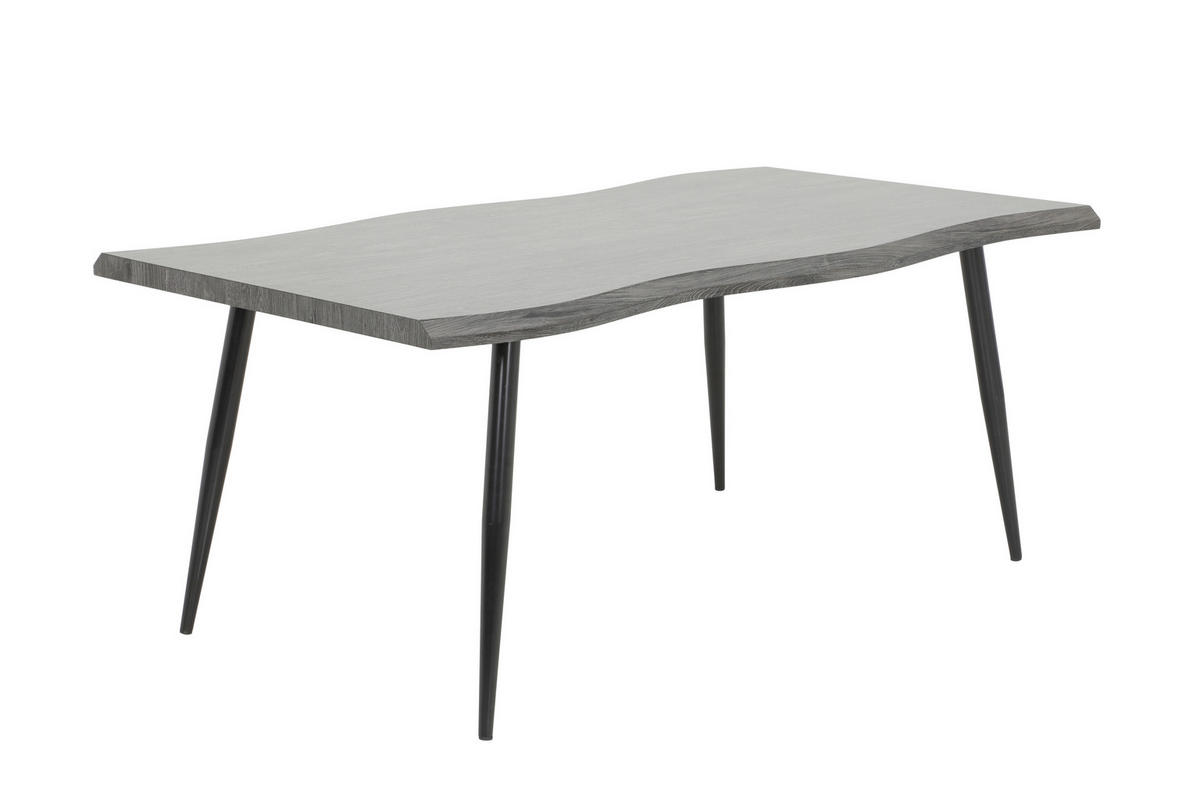 ESSTISCH in Metall, Holzwerkstoff 180/100/76 cm  - Eiche grau/Schwarz, MODERN, Holzwerkstoff/Metall (180/100/76cm) - MID.YOU