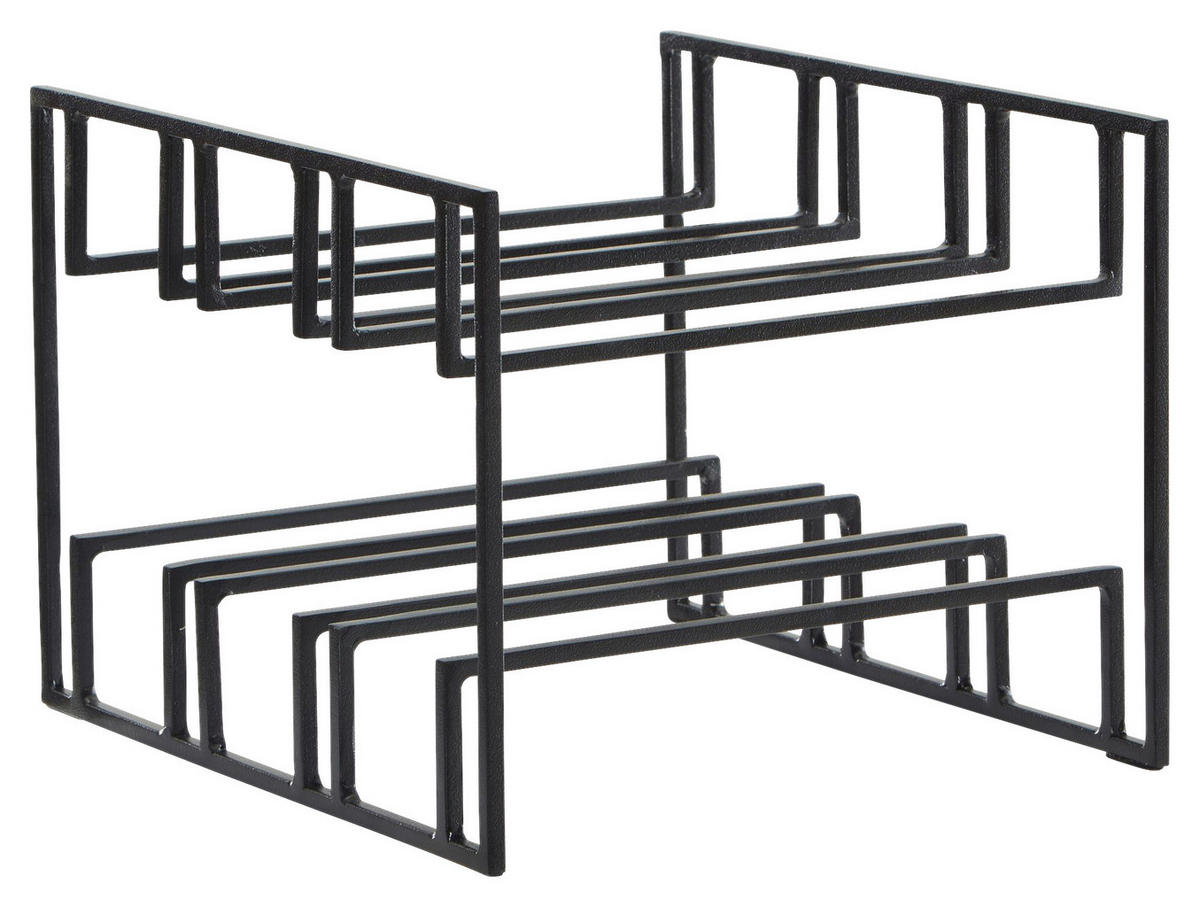 WEINREGAL 29/21/25 cm  - Schwarz, Design, Metall (29/21/25cm) - MID.YOU