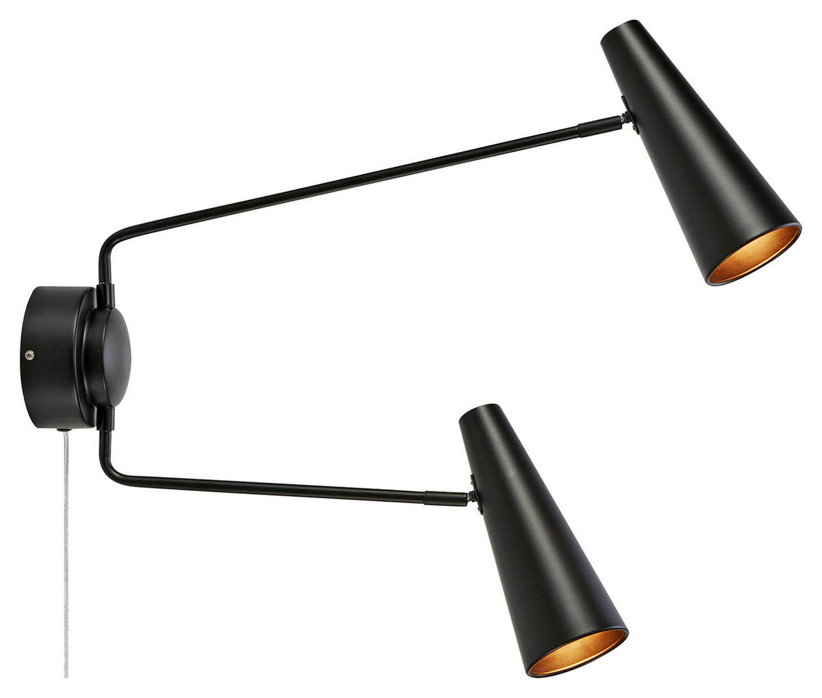 WANDLEUCHTE - Schwarz, Basics, Metall (62/50,5/12cm) - Markslöjd