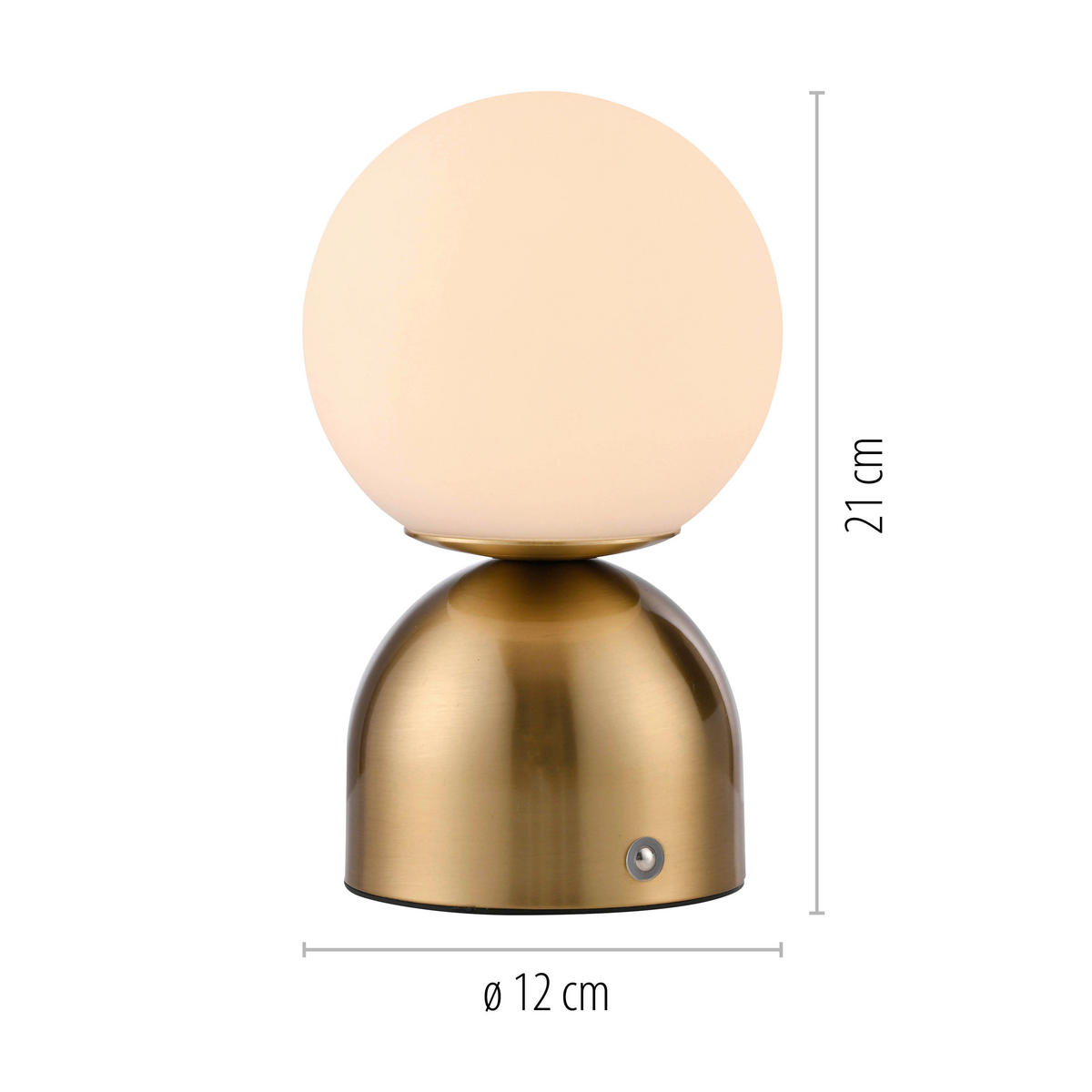AKKU-TISCHLEUCHTE SW RUDI 12/12/20 cm   - Goldfarben, Design, Glas/Kunststoff (12/12/20cm) - Schöner Wohnen
