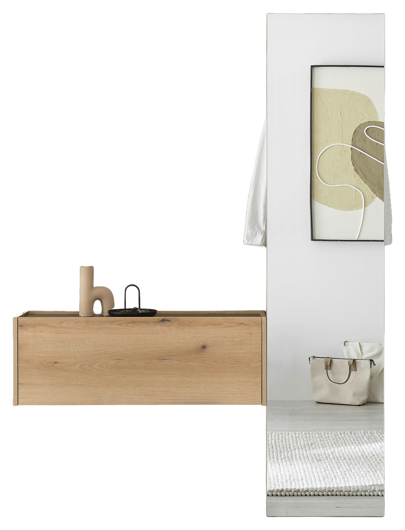 GARDEROBE 2-teilig  in 150/200/30 cm  - Eichefarben/Anthrazit, Design, Holzwerkstoff (150/200/30cm) - Modante