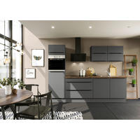 KÜCHENLEERBLOCK 280 cm   in Graphitfarben  - Eiche dunkel/Schwarz, Design, Holzwerkstoff/Metall (280cm) - Impuls