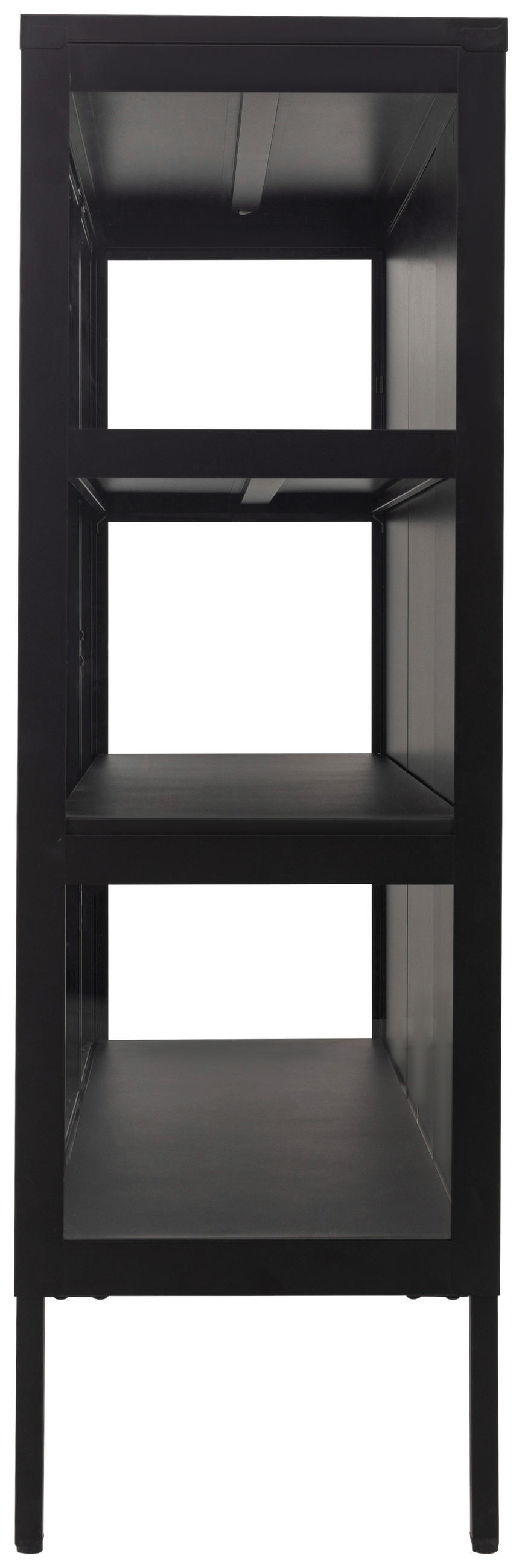 VITRINE in Schwarz  - Schwarz, Design, Glas/Metall (120/110/35cm) - Xora